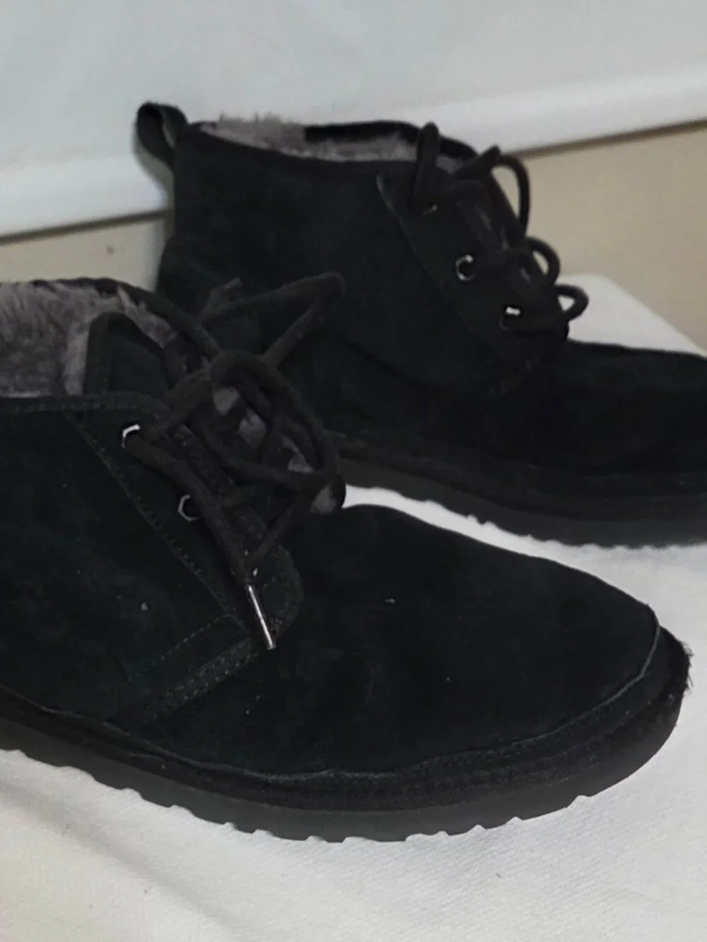 UGG Men's Black Suede Boots with Warm Lining SIZE 11